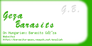 geza barasits business card